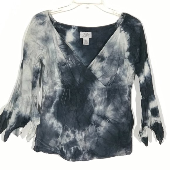 LOFT Tops - ANN TAYLOR Loft  Custom  Tie Dye Hippe Shirt Blue
